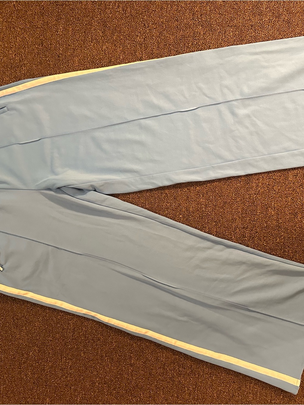 Wide-Leg Athletic Track Pants in Sky Blue with Side Stripes - Picture 7 of 7